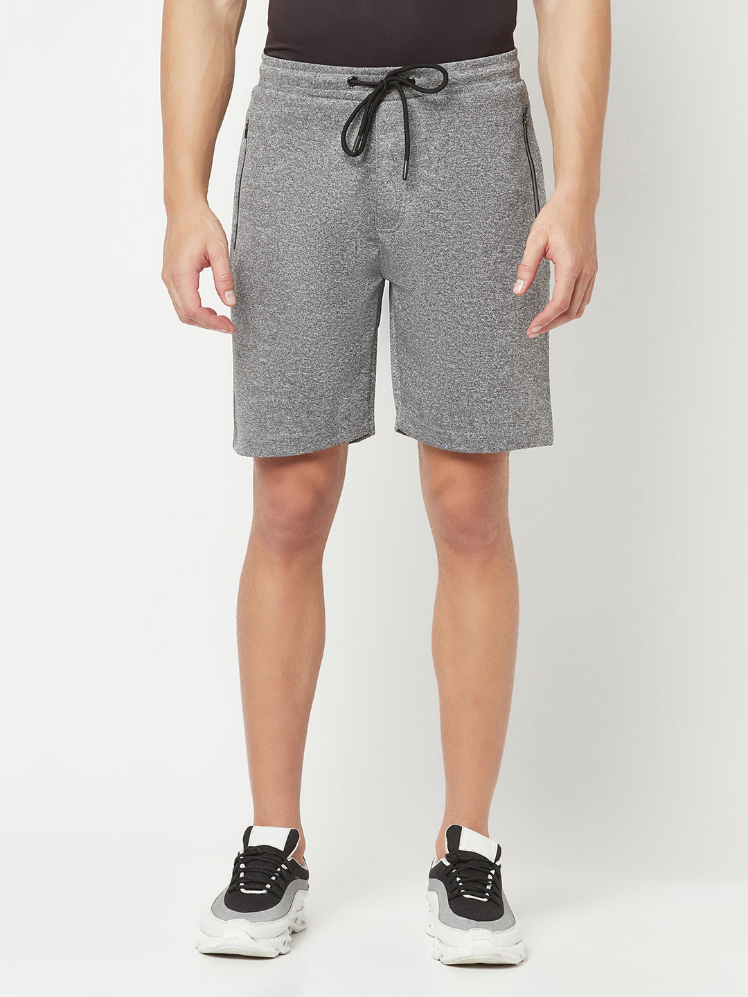 Grey Melange Athleisure Shorts