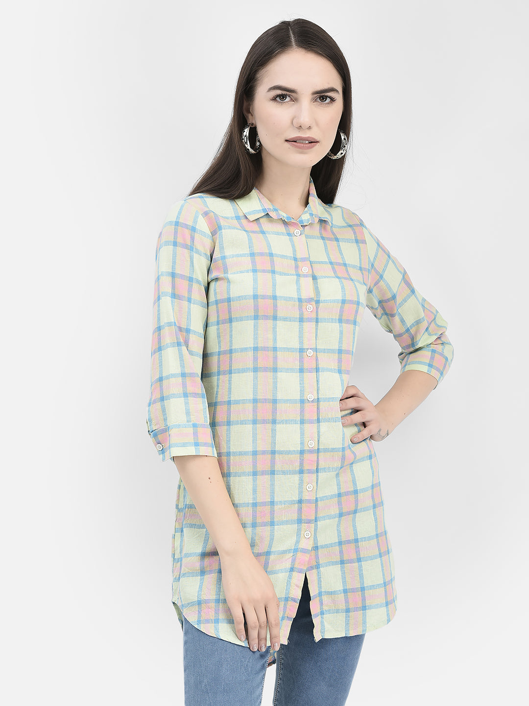 Tartan Checked Multi Longline Shirt