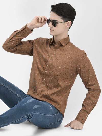 Brown Printed Shirt