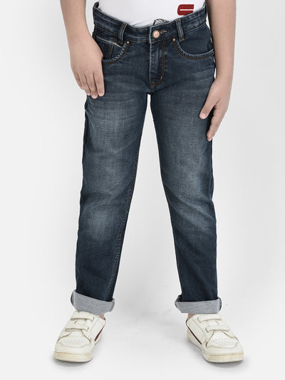 Navy Blue Light Washed Jeans