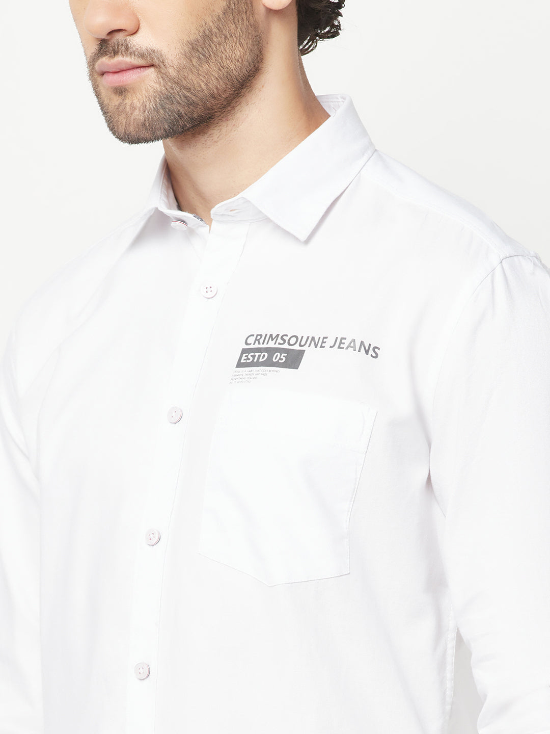 White Brand-Logo Shirt