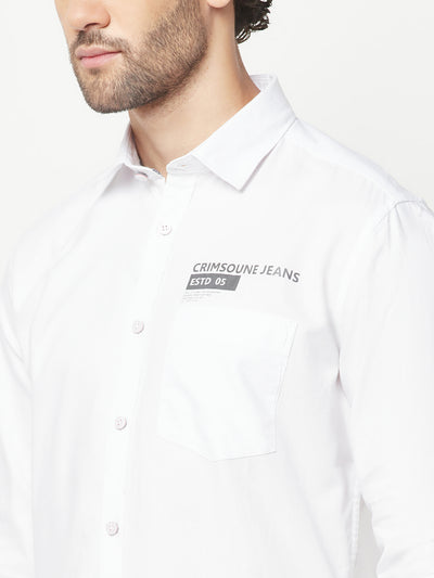 White Brand-Logo Shirt