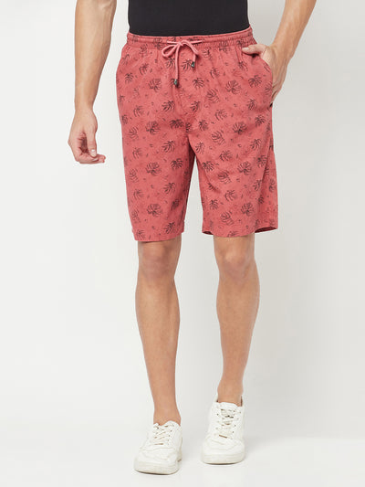 Red Floral Lounge Shorts