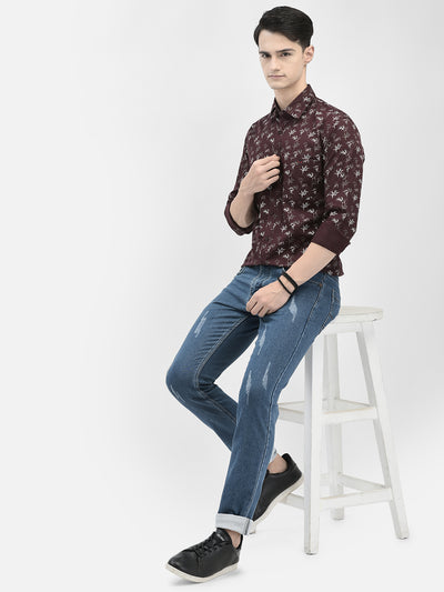 Brown Floral Shirt