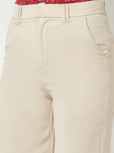 Beige Peg Trousers