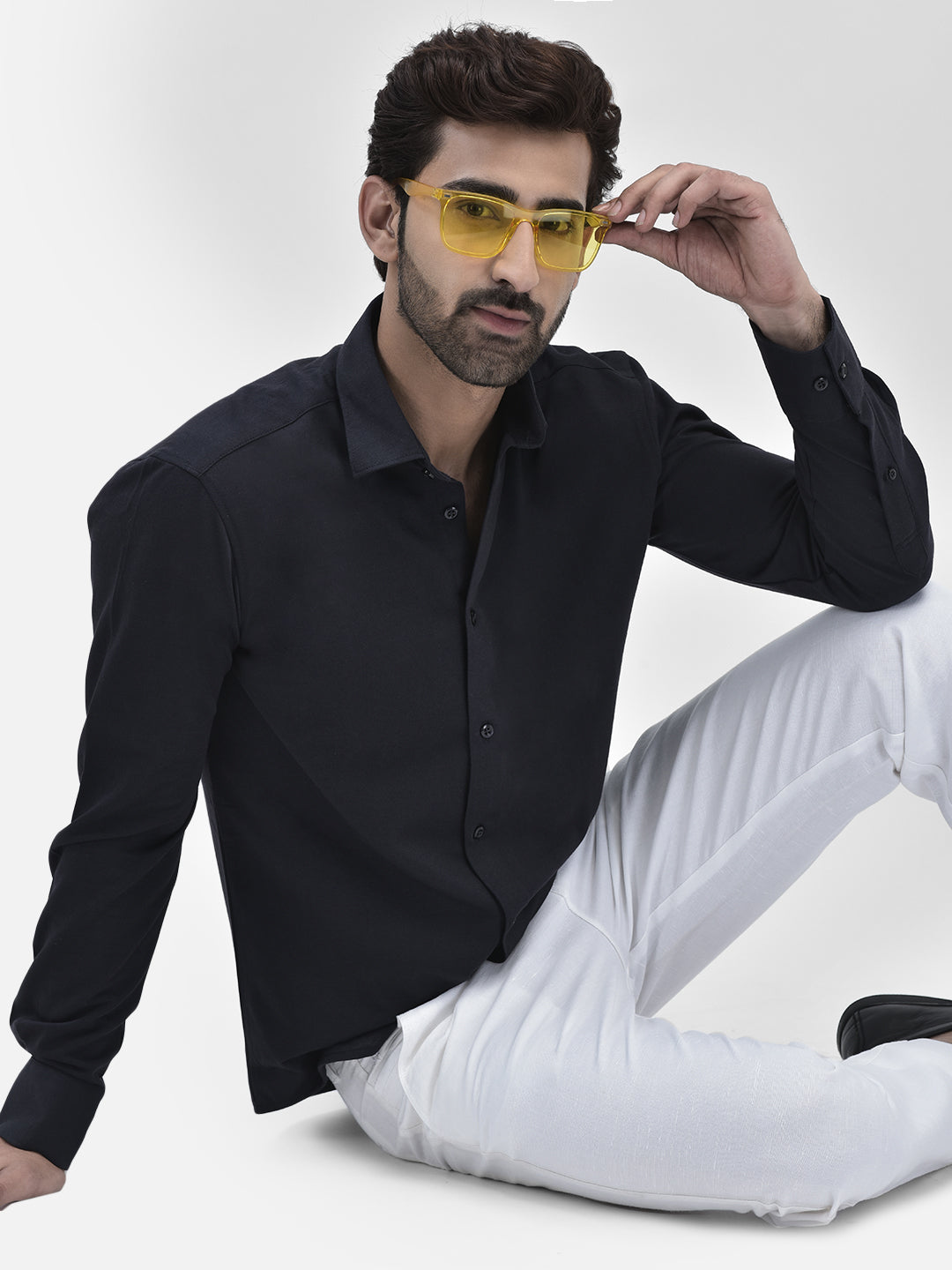 Navy Blue Pure Cotton Shirt