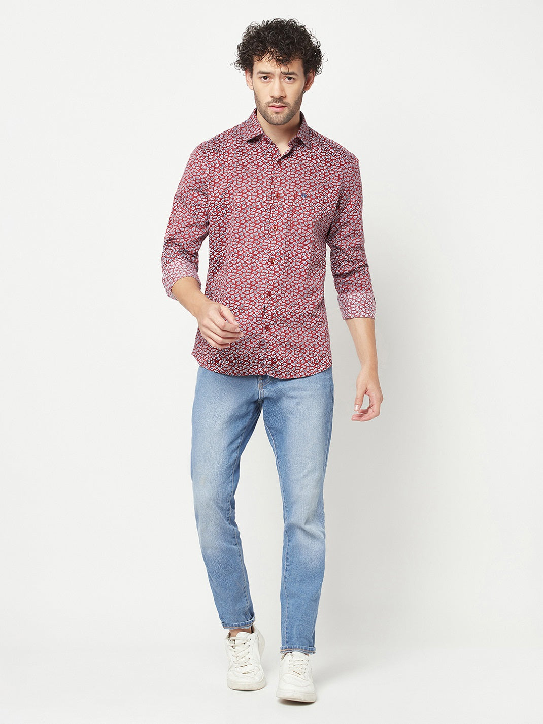 Maroon Printed Shirt