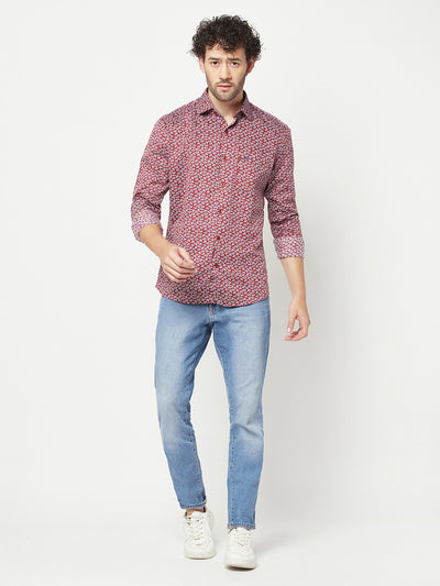 Maroon Printed Shirt