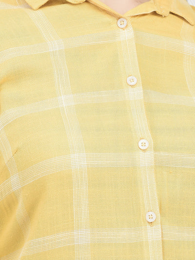 Windowpane Checked Yellow Shirt