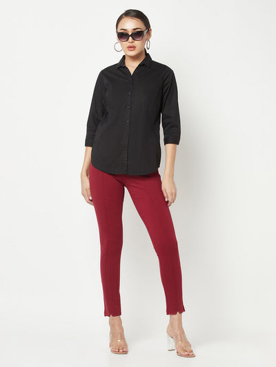 Maroon Slim Trousers