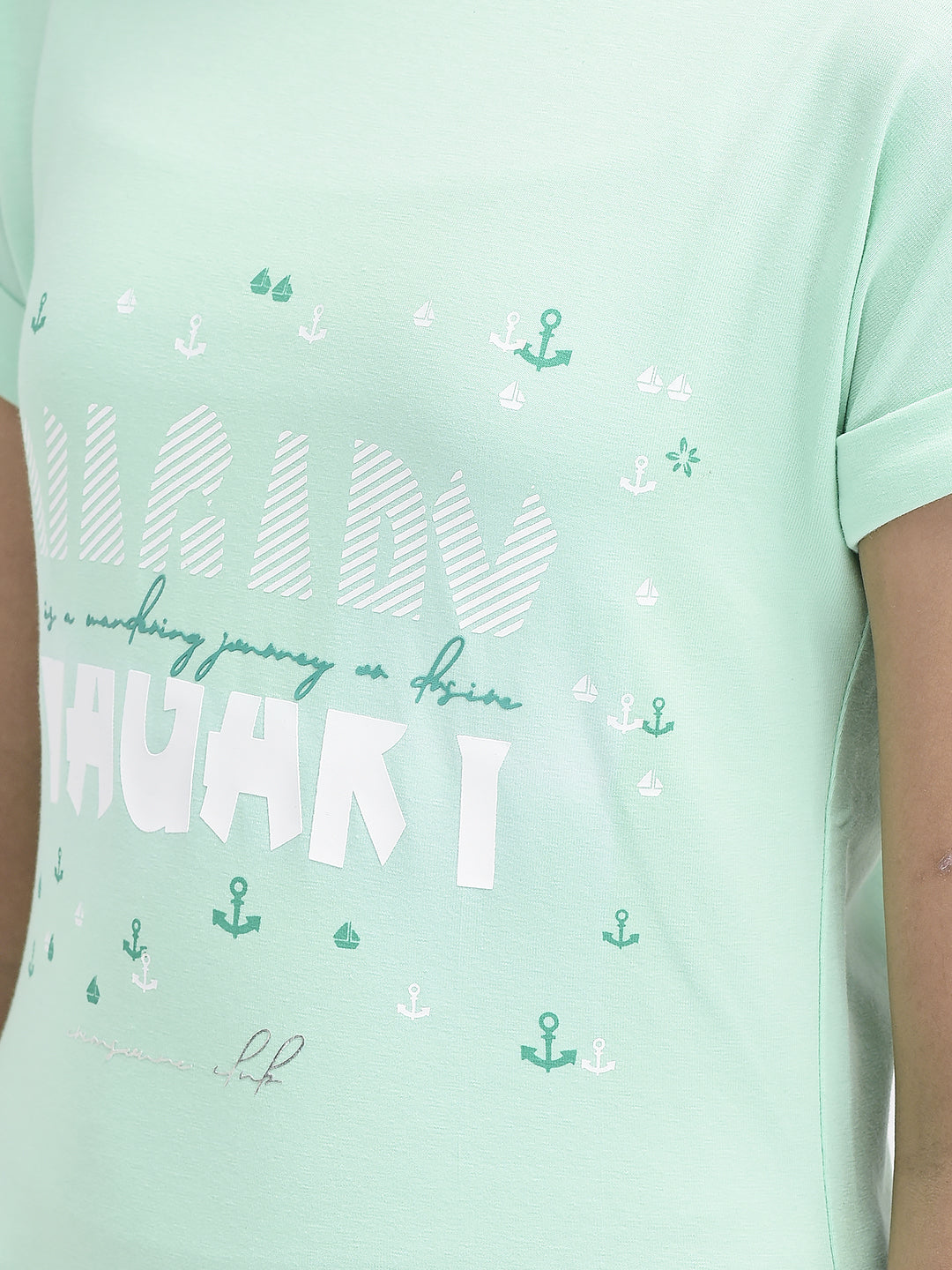 Mint-Green Printed T-shirt