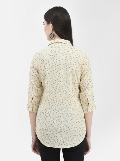 Abstract Print Beige Shirt