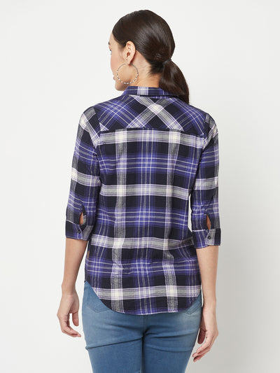  Purple Checked Casual Shirt