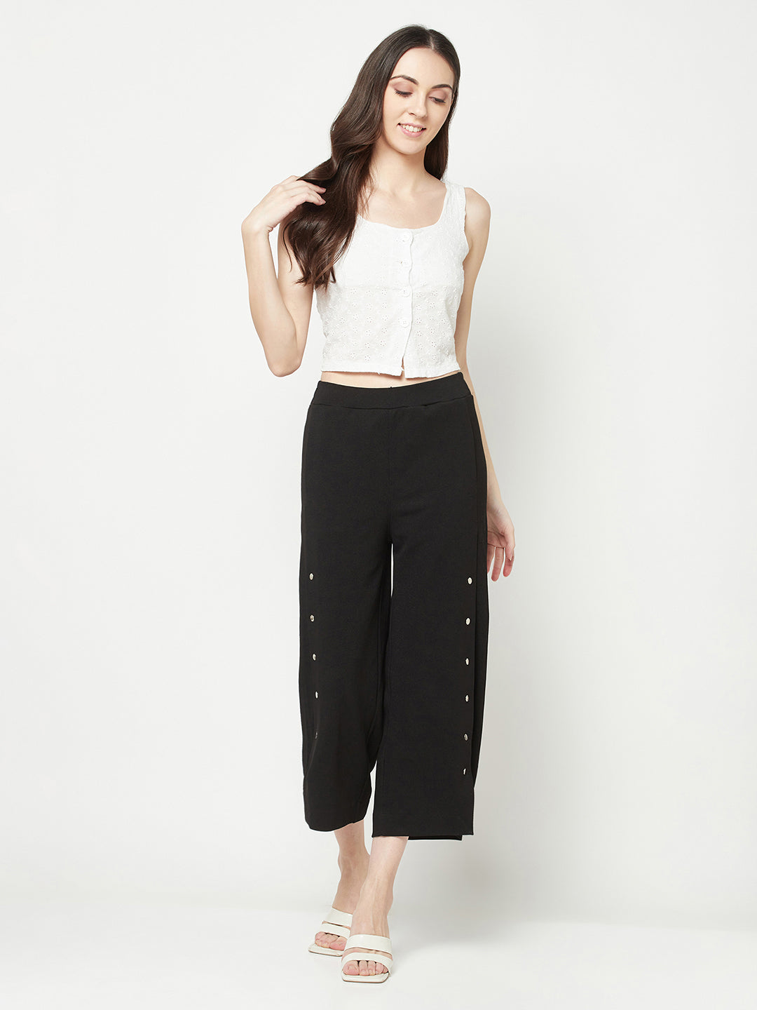 Black Cropped Trousers