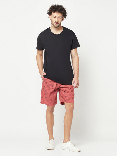 Red Floral Lounge Shorts