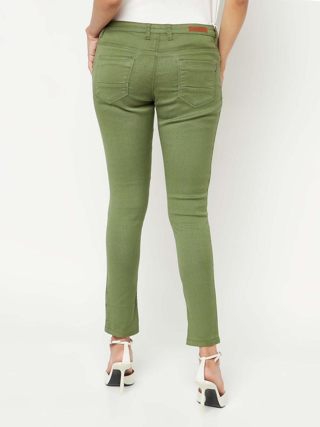  Olive Skinny Ankle Length Jeans