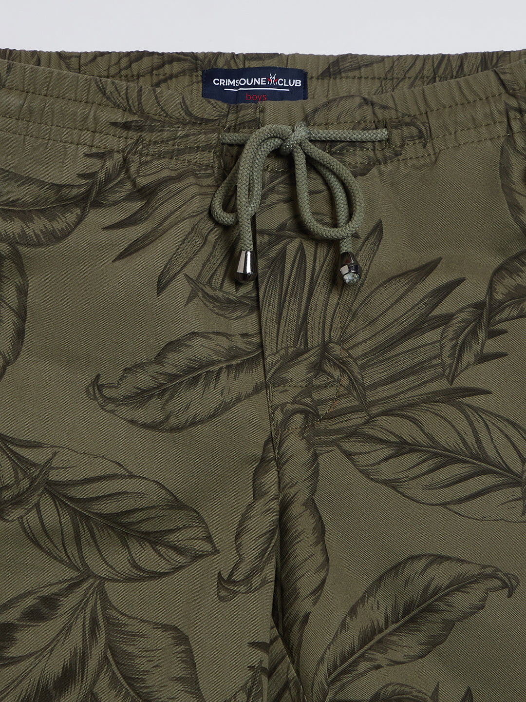 Olive Floral Printed Shorts