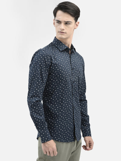 Navy Blue Printed Shirt