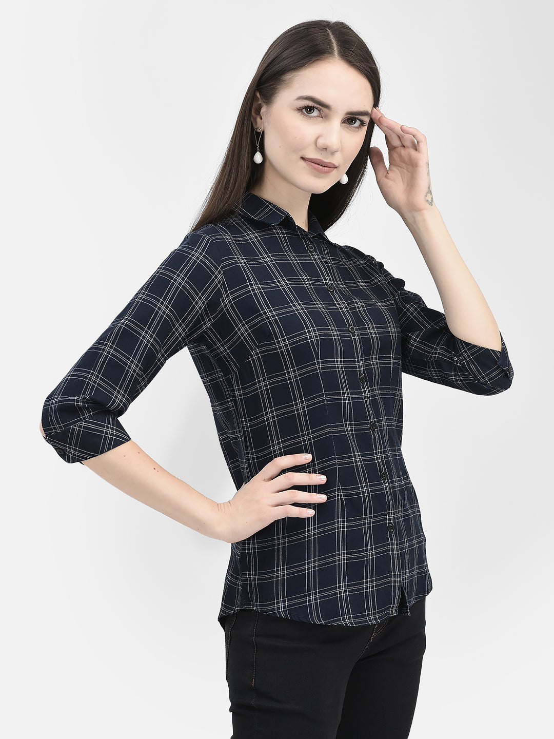 Tartan Checked Navy Shirt