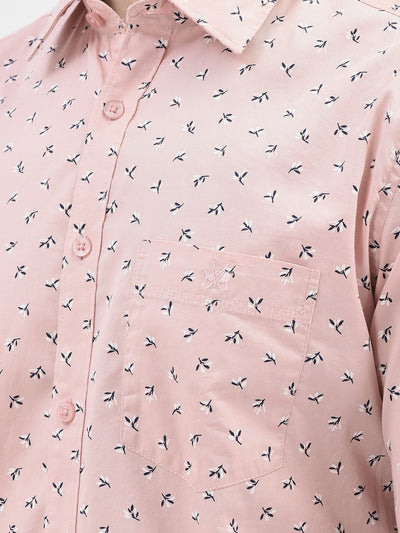 Peach Printed Shirt