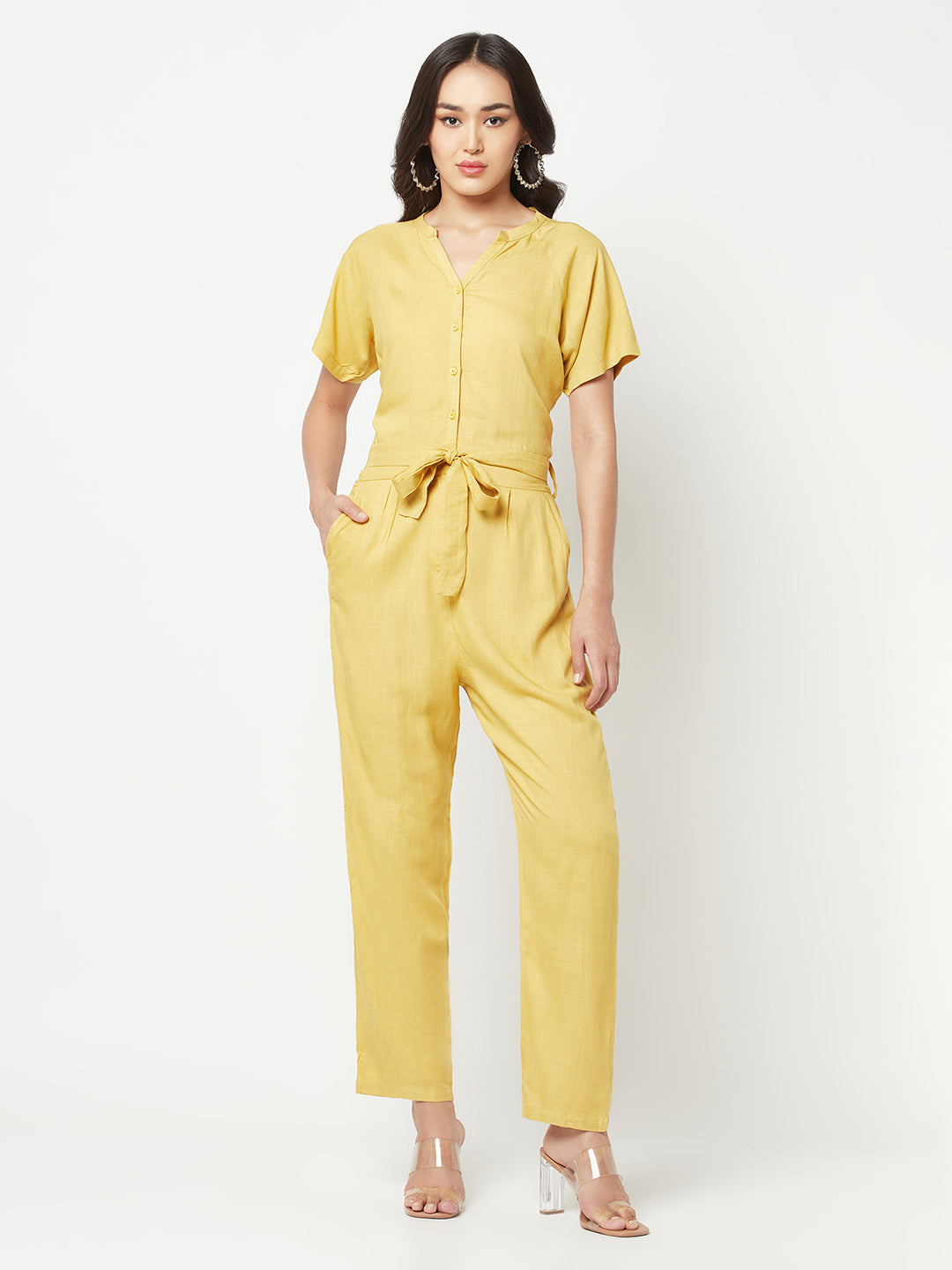 Mustard V-Neck Jumpsuit