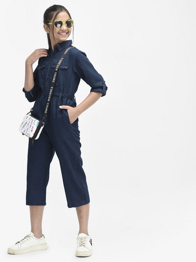  Navy Blue Capri Jumpsuit