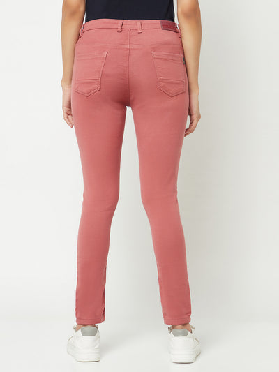  Pink Skinny Ankle Length Jeans