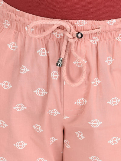 Peach Printed Lounge Shorts