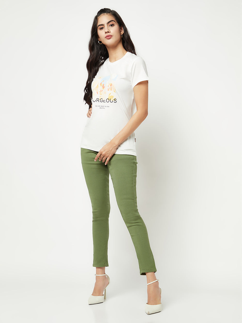  White Graphic Printed T-shirt