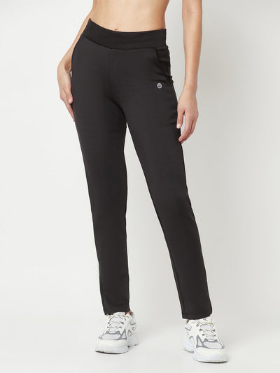 Black Straight Track Pants