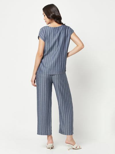 Blue Striped Co-Ords