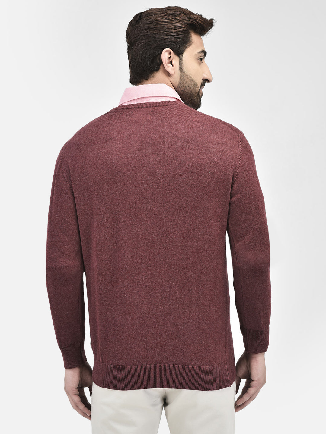 Maroon Plain Sweaters.