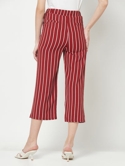 Red Tie-Belt Trousers