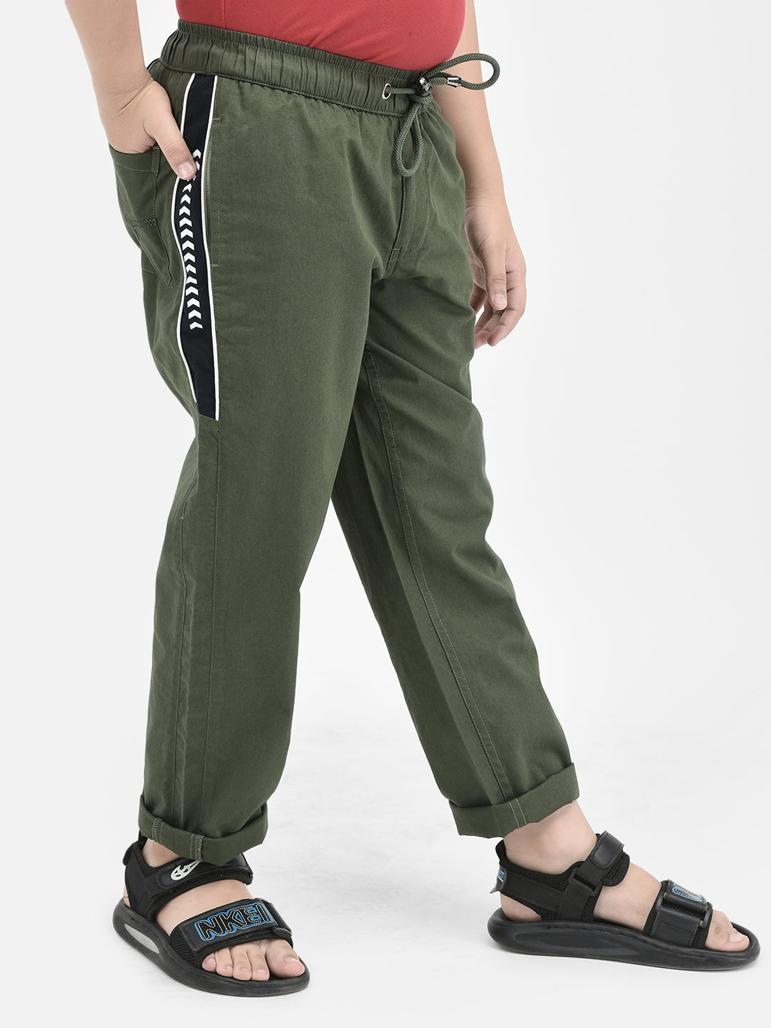 Olive Cotton Track Pants