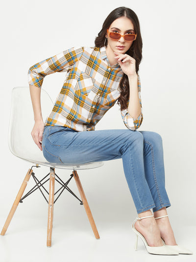  Mustard Checked Twin Pocket Shirt