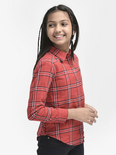 Red Checked Cotton Shirt