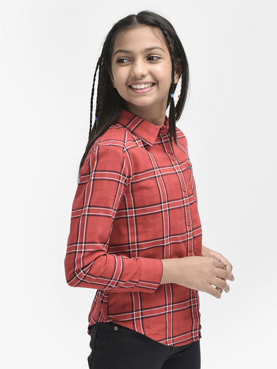 Red Checked Cotton Shirt