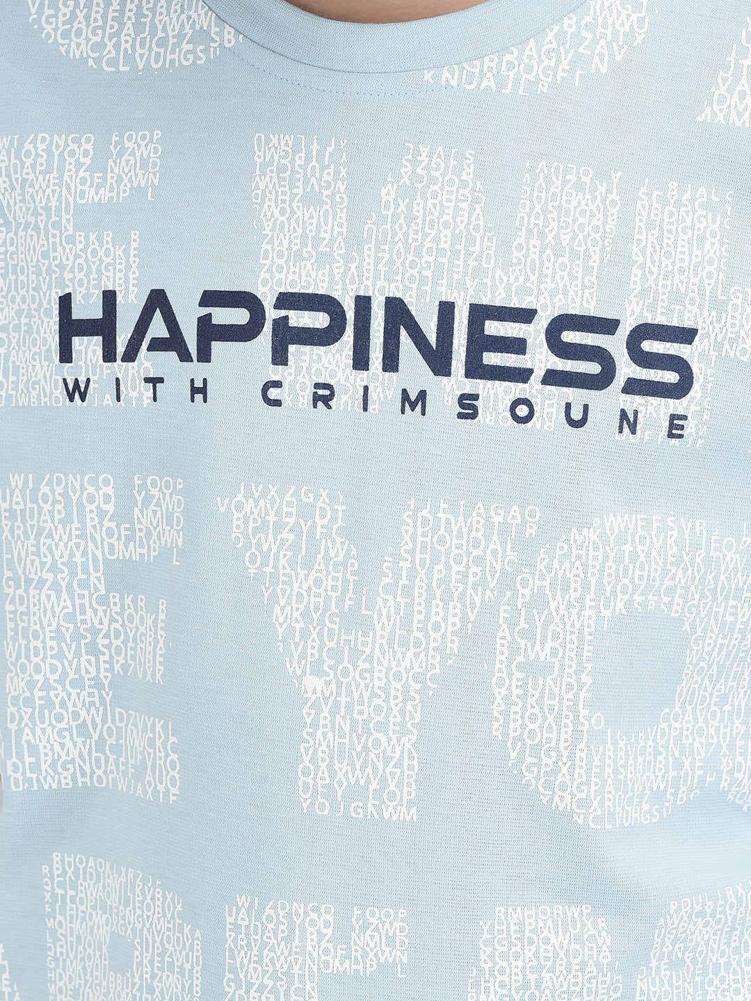  Blue Printed Cotton T-shirt