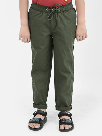 Olive Cotton Track Pants