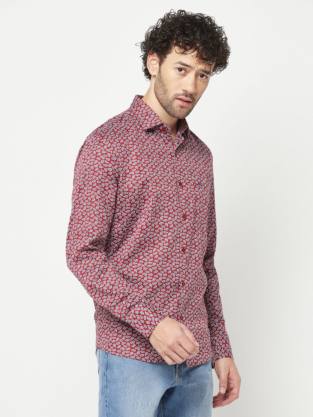 Maroon Printed Shirt