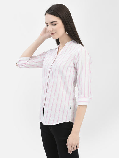 Vertical Striped Pink Shirt