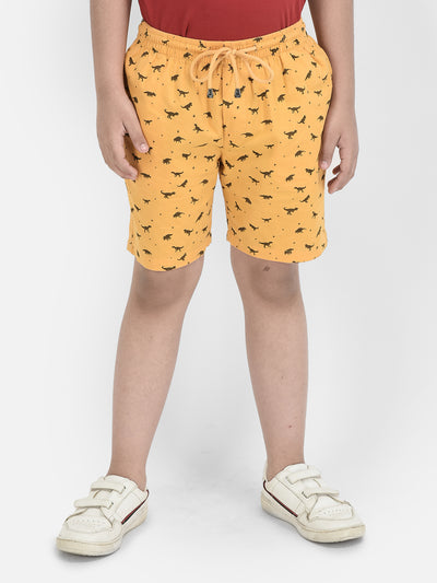 Orange Animal Printed Lounge Shorts