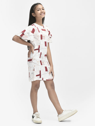 White Printed Dress