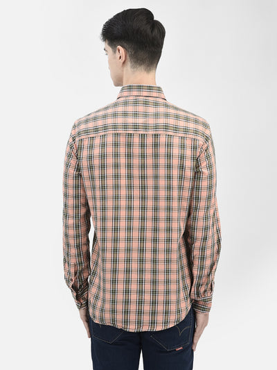 Peach Checked Shirt