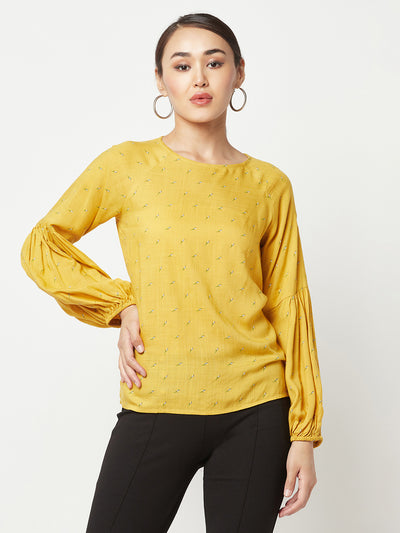 Mustard Floral Top