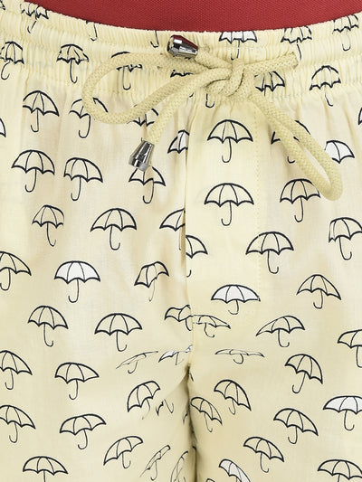 Yellow Printed Lounge Shorts