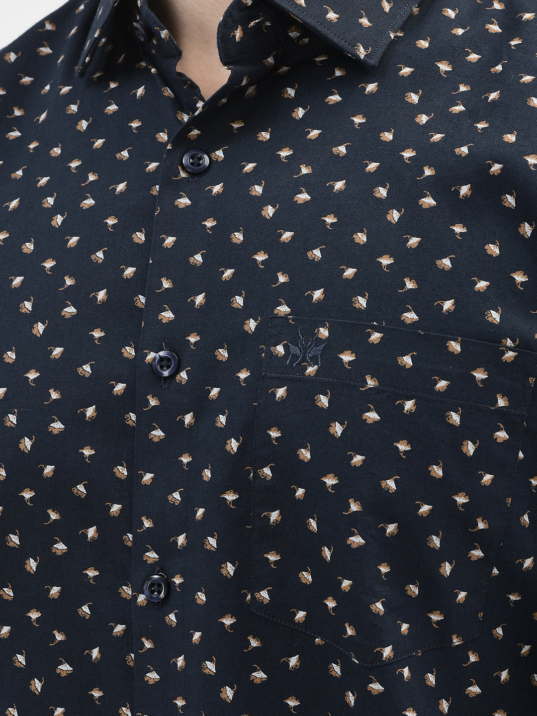Navy Blue Printed Shirt