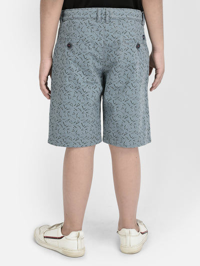 Blue Chino Printed Shorts