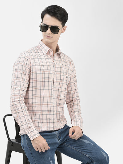 Peach Checked Shirt