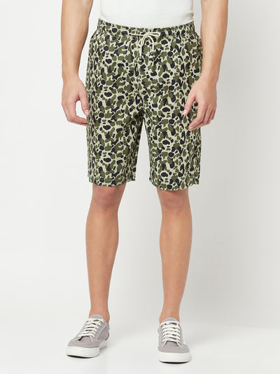 Olive Camouflage Lounge Shorts